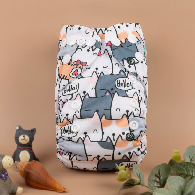 ALVABABY Newborn Pocket Cloth Diaper-Cats(SH286A)