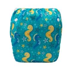 ALVABABY One Size Positioning  Printed Swim Diaper -Hippocampus (SWD82A)