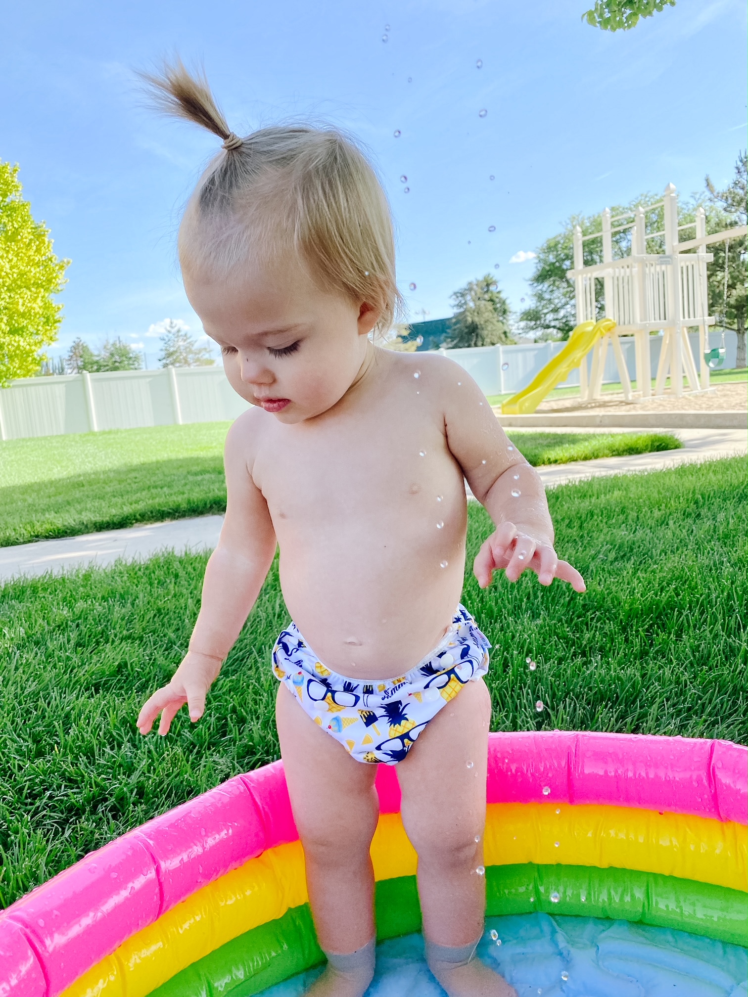 ALVABABY Reusable Swim Diaper - Adjustable One Size Swimwear for Infants & Toddlers  (Glasses, DYK57A)