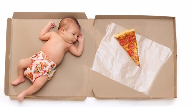 ALVABABY One Size Print Pocket Cloth Diaper -Pizza(H086A)