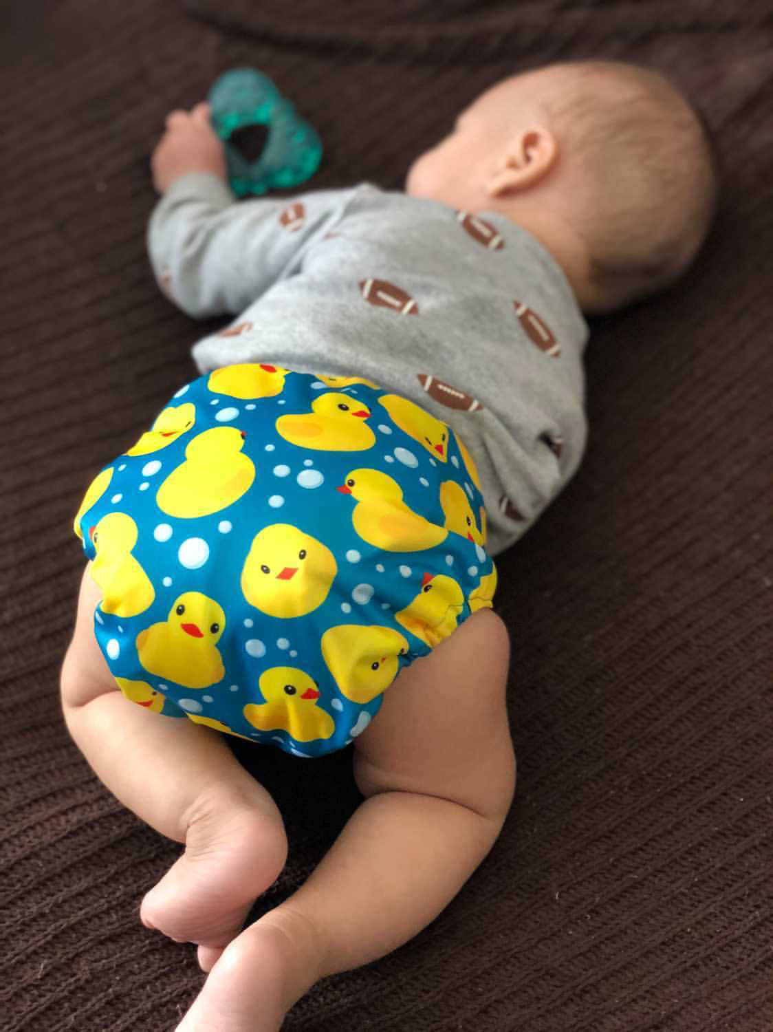 ALVABABY Print Cloth Diaper - One Size Adjustable Washable & Reusable Diaper with Pocket for Babies-(Duck, H114A)