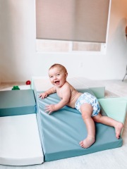 ALVABABY One Size Print Pocket Cloth Diaper -Blue elephant(H141A)