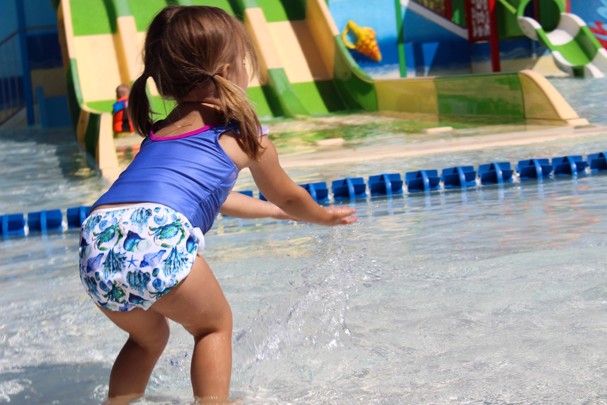 ALVABABY Reusable Swim Diaper - Adjustable One Size Swimwear for Infants & Toddlers (Sea animals SW81A)