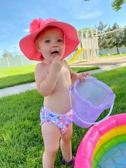 ALVABABY One Size Printed Swim Diaper -Pink cute whale (YK66A)