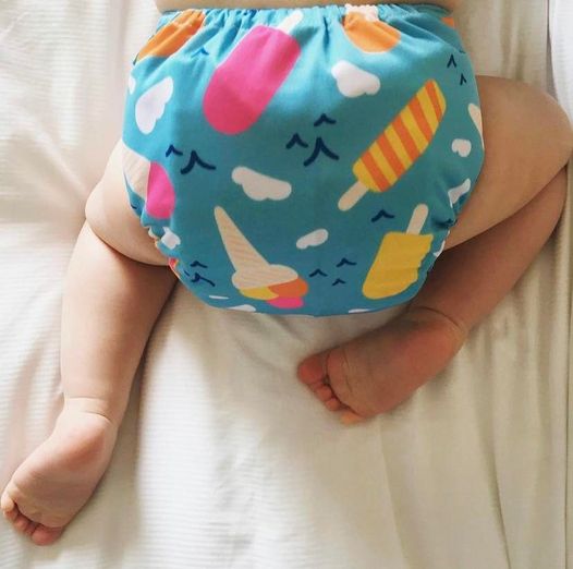 ALVABABY One Size Print Pocket Cloth Diaper -ice cream(H076A)