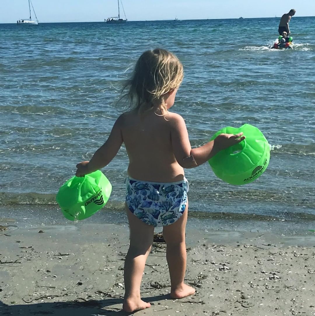 ALVABABY Reusable Swim Diaper - Adjustable One Size Swimwear for Infants & Toddlers (Sea animals SW81A)