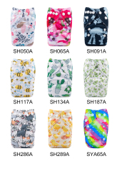 (Multi-Packs) 100PCS  Printed Newborn Pocket Cloth Diaper