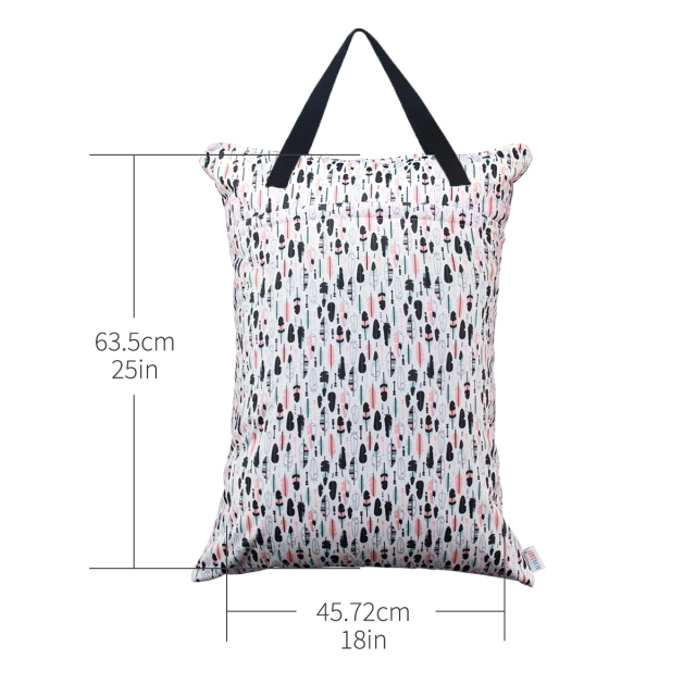 ALVABABY Large Wet Dry Bag,Waterproof Hanging Cloth Bag with Double Zippered Pockets (HL-H001)