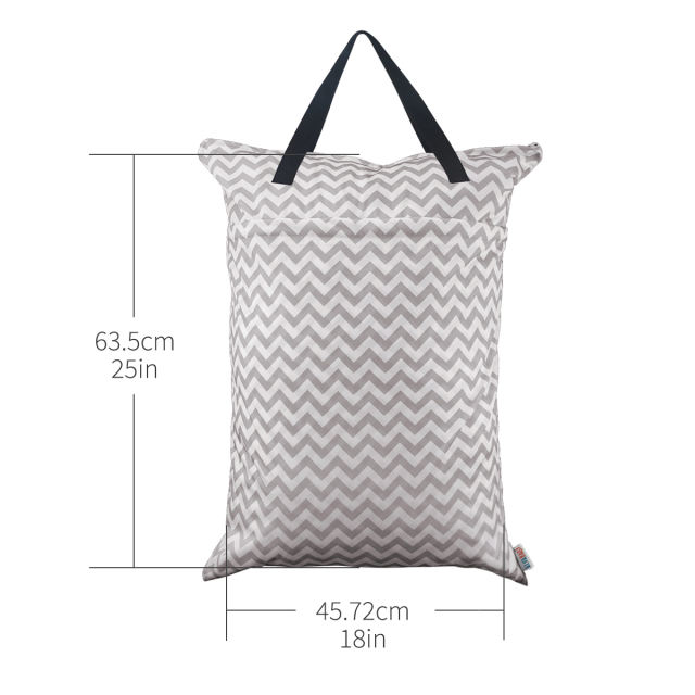 ALVABABY Large Wet Dry Bag,Waterproof Hanging Cloth Bag with Double Zippered Pockets (HL-S33)