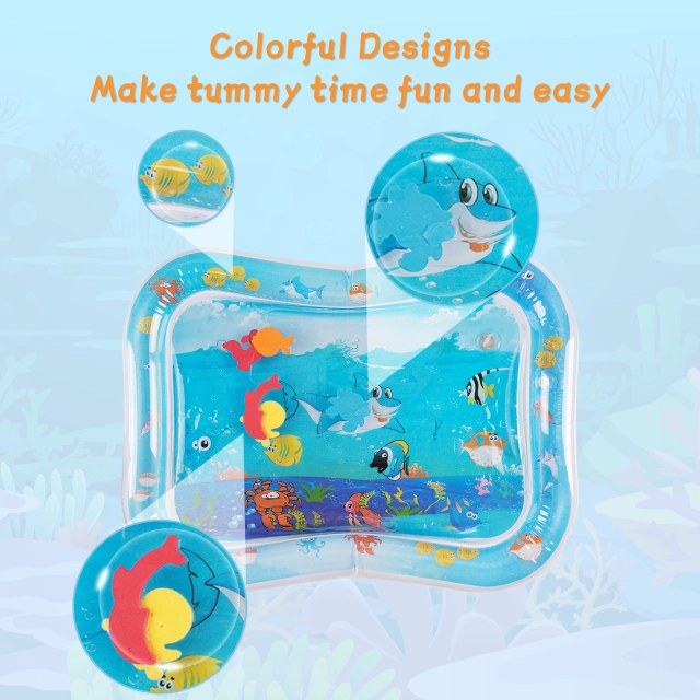 Tummy Time Baby Water Mat/ Inflatable Baby Water Play Mat for Infants and Toddlers Baby Toys-WPF01