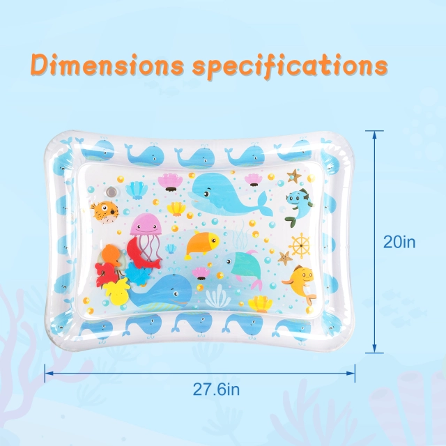 Tummy Time Baby Water Mat/ Inflatable Baby Water Play Mat for Infants and Toddlers Baby Toys -WPF03