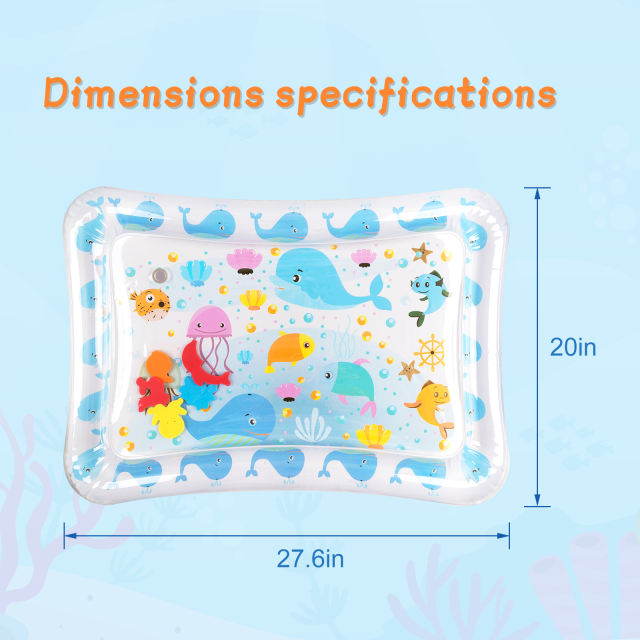 Tummy Time Baby Water Mat/ Inflatable Baby Water Play Mat for Infants and Toddlers Baby Toys -WPF03