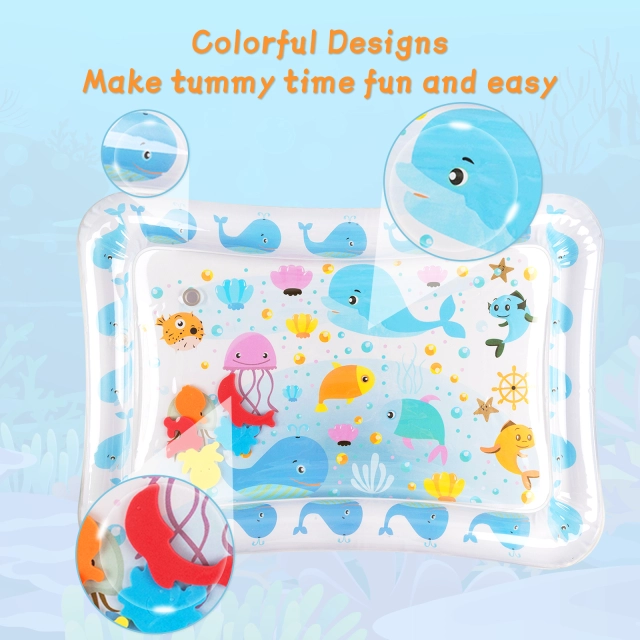 Tummy Time Baby Water Mat/ Inflatable Baby Water Play Mat for Infants and Toddlers Baby Toys -WPF03