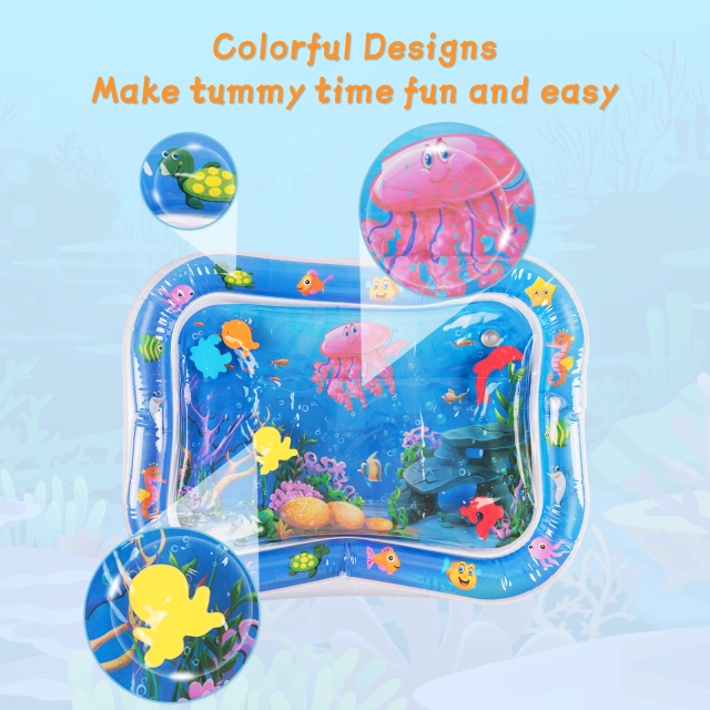 Tummy Time Baby Water Mat/ Inflatable Baby Water Play Mat for Infants and Toddlers Baby Toys-WPF04