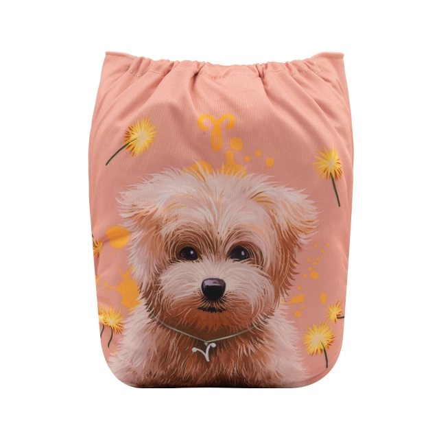 ALVABABY One Size Positioning Printed Cloth Diaper -Aries(YDX03A)