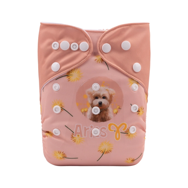 ALVABABY One Size Positioning Printed Cloth Diaper -Aries(YDX03A)