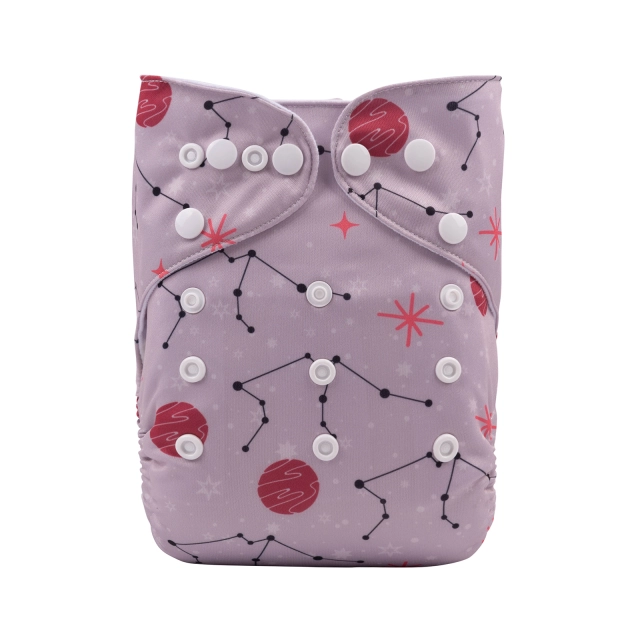 ALVABABY One Size Positioning Printed Cloth Diaper-Aquarius  (YDX23A)