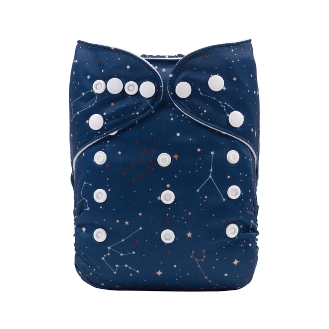 ALVABABY One Size Positioning Printed Cloth Diaper -Aries (YDX25A)