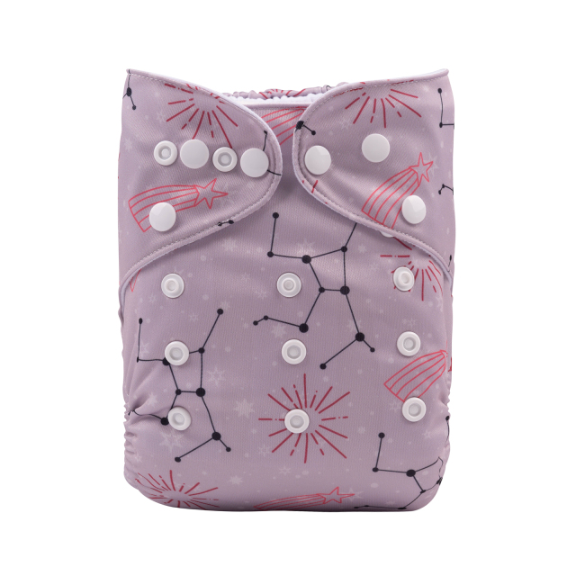 ALVABABY One Size Positioning Printed Cloth Diaper-Virgo  (YDX18A)
