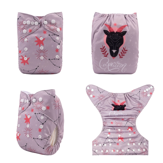 ALVABABY One Size Positioning Printed Cloth Diaper-Capricorn  (YDX22A)