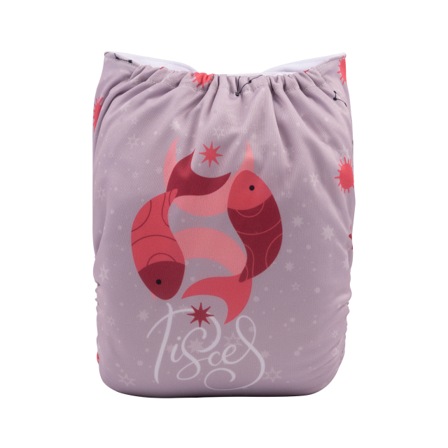 ALVABABY One Size Positioning Printed Cloth Diaper -Pisces (YDX24A)