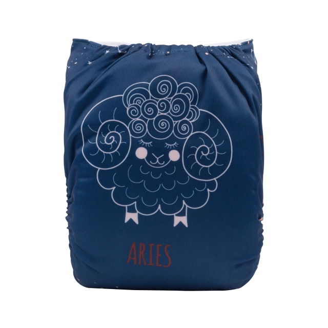 ALVABABY One Size Positioning Printed Cloth Diaper -Aries (YDX25A)