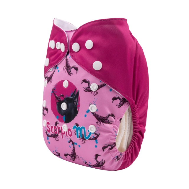ALVABABY One Size Positioning Printed Cloth Diaper-Scorpio  (YDX10A)