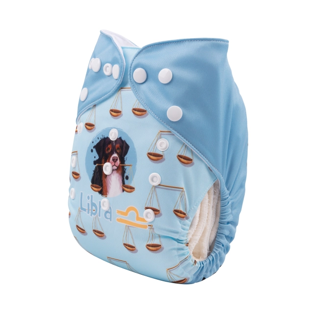 ALVABABY One Size Positioning Printed Cloth Diaper-Libra  (YDX09A)