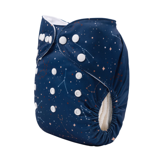 ALVABABY One Size Positioning Printed Cloth Diaper -Pisces (YDX36A)