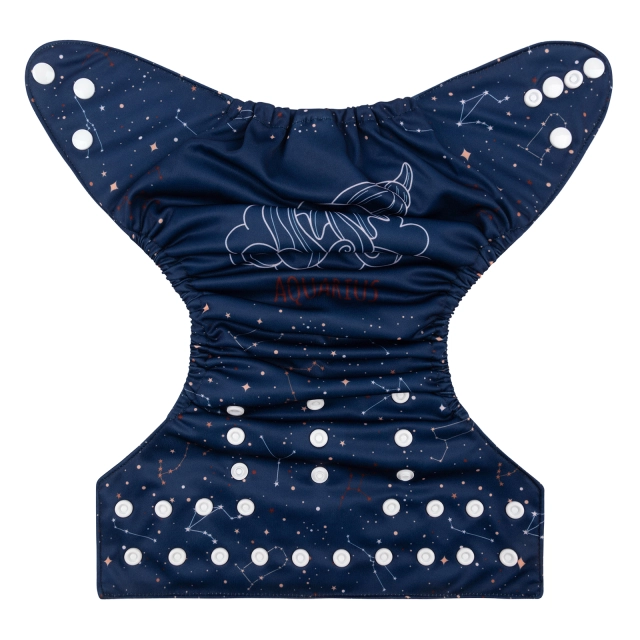 ALVABABY One Size Positioning Printed Cloth Diaper -Aquarius(YDX35A)