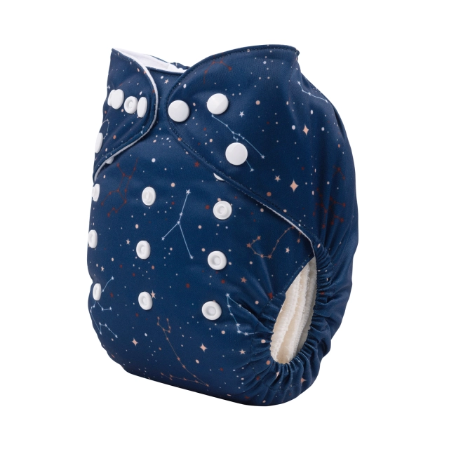 ALVABABY One Size Positioning Printed Cloth Diaper -Aquarius(YDX35A)