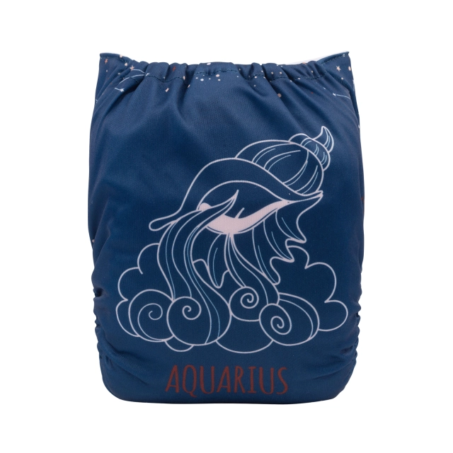 ALVABABY One Size Positioning Printed Cloth Diaper -Aquarius(YDX35A)