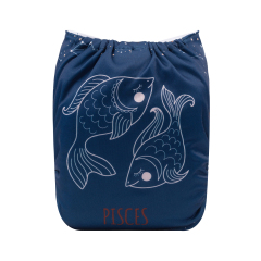 ALVABABY One Size Positioning Printed Cloth Diaper -Pisces (YDX36A)