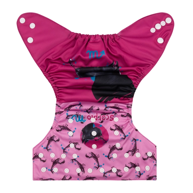 ALVABABY One Size Positioning Printed Cloth Diaper-Scorpio  (YDX10A)