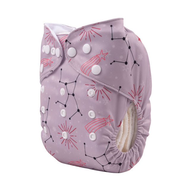 ALVABABY One Size Positioning Printed Cloth Diaper-Virgo  (YDX18A)