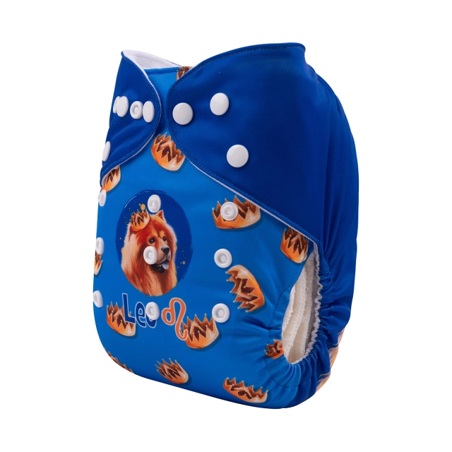 ALVABABY One Size Positioning Printed Cloth Diaper -Leo (YDX07A)