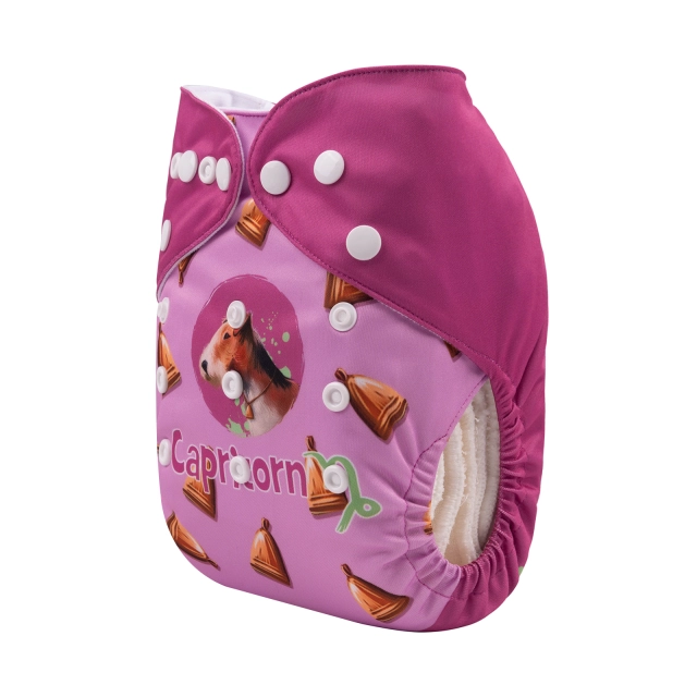ALVABABY One Size Positioning Printed Cloth Diaper -Capricorn (YDX12A)