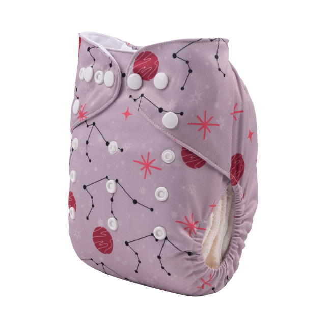ALVABABY One Size Positioning Printed Cloth Diaper-Aquarius  (YDX23A)