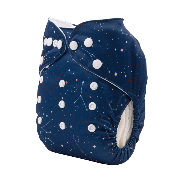ALVABABY One Size Positioning Printed Cloth Diaper -Aries (YDX25A)