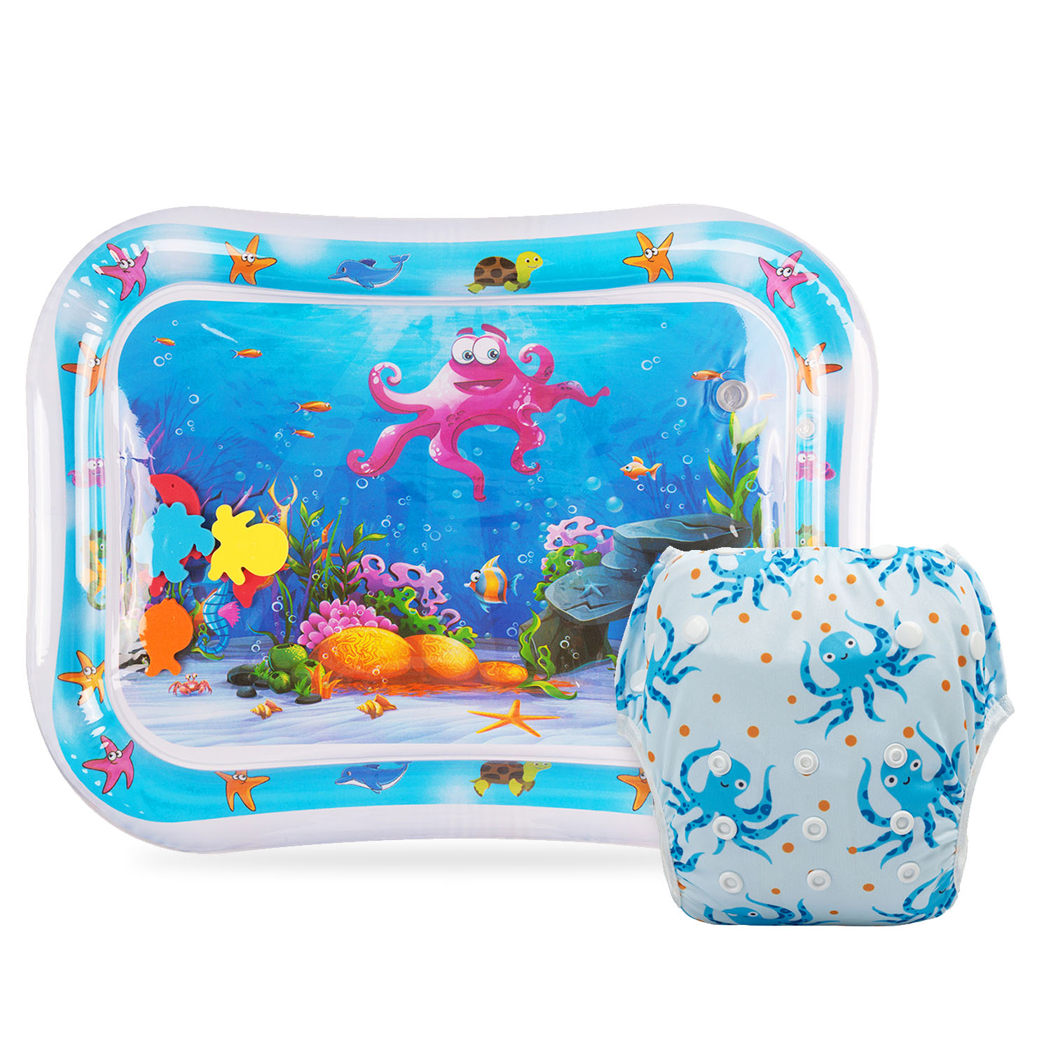 Tummy Time Baby Water Mat/ Inflatable Baby Water Play Mat for Infants and Toddlers Baby ToysWPF01