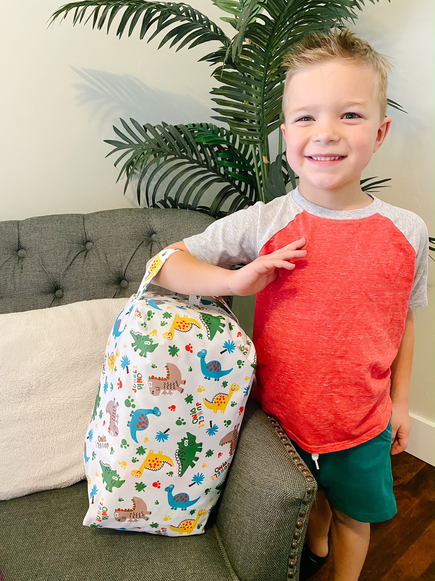 ALVABABY Diaper Pod, Waterproof Wet Bag for Daycare & Travel (Dinosaur, LP-H147A)