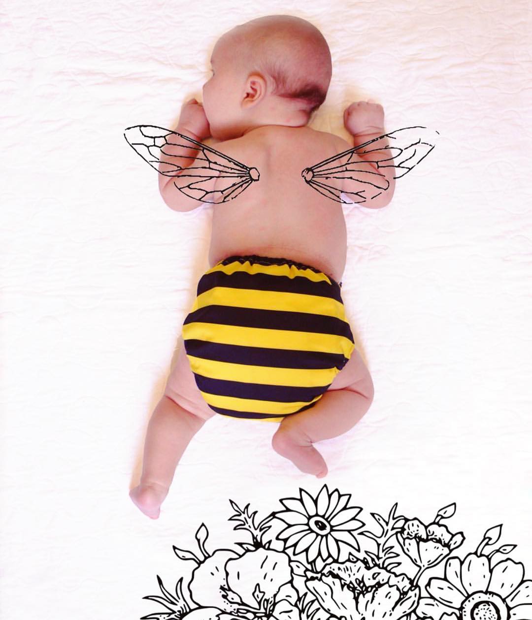 ALVABABY Print Cloth Diaper - One Size Adjustable Washable & Reusable Diaper for Babies and Toddlers (N01A)