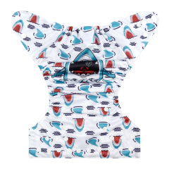 ALVABABY One Size Positioning Printed Cloth Diaper -Shark(YDP121A)