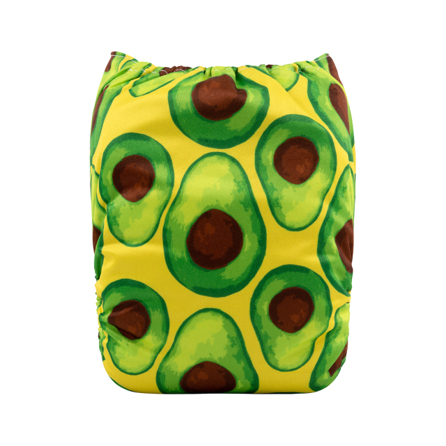 ALVABABY One Size Print Pocket Cloth Diaper- Avocado (H400A)