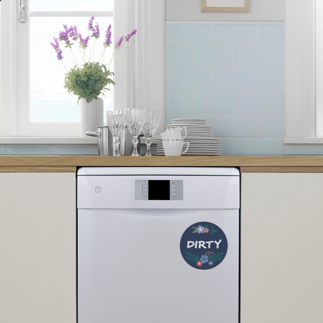 Dishwasher Magnet Dirty Clean Sign Indicator, Trendy Universal Kitchen Dish Washer Refrigerator Magnet-XWT03