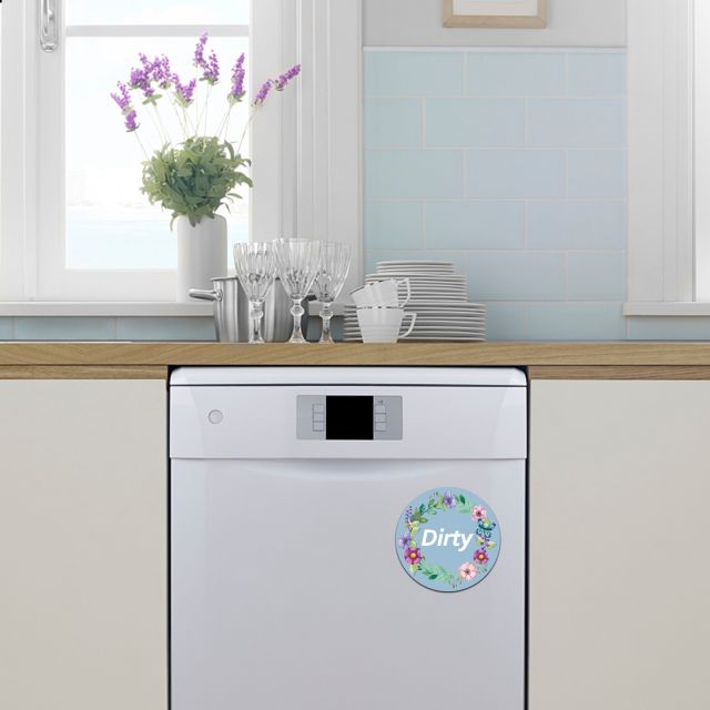 Dishwasher Magnet Dirty Clean Sign Indicator, Trendy Universal Kitchen Dish Washer Refrigerator Magnet-XWT04