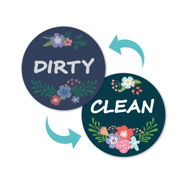 Dishwasher Magnet Dirty Clean Sign Indicator, Trendy Universal Kitchen Dish Washer Refrigerator Magnet-XWT03