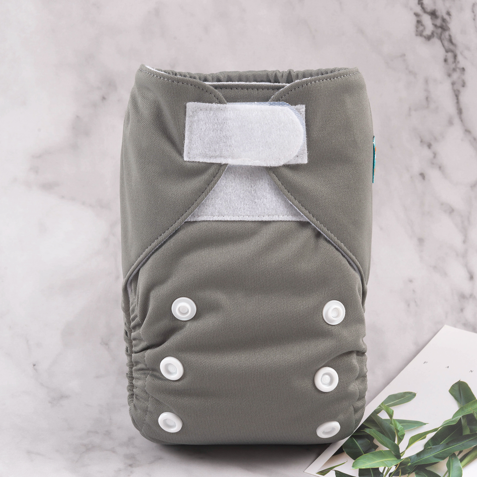 ALVABABY Newborn Velcro Cloth Diaper, Adjustable Reusable Hook & Loop Cloth Diaper for Baby under 12lbs (VB29A Grey)