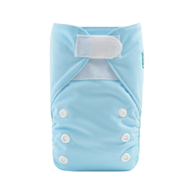 ALVABABY Newborn Velcro Pocket Diaper Hook&Loop Cloth Diaper-Blue (VB03A)