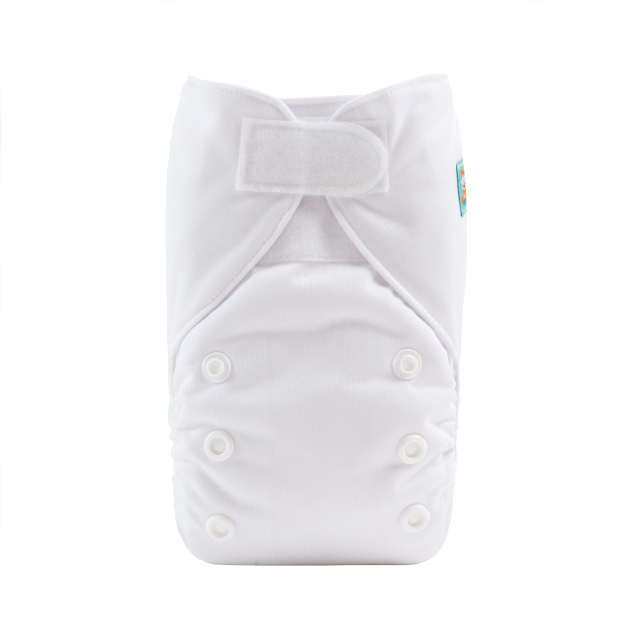 ALVABABY Newborn Velcro Pocket Diaper Hook&Loop Cloth Diaper-White (VB09A)